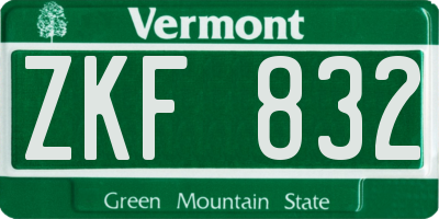 VT license plate ZKF832