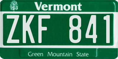 VT license plate ZKF841