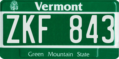 VT license plate ZKF843