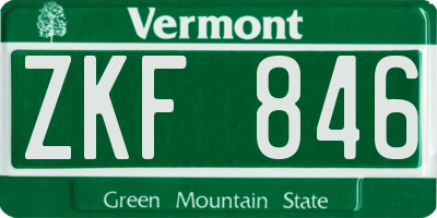 VT license plate ZKF846