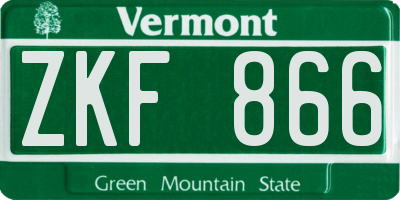VT license plate ZKF866
