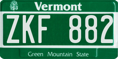VT license plate ZKF882