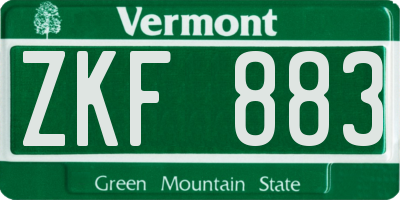 VT license plate ZKF883