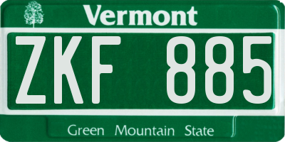 VT license plate ZKF885