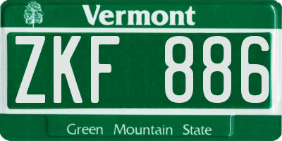 VT license plate ZKF886