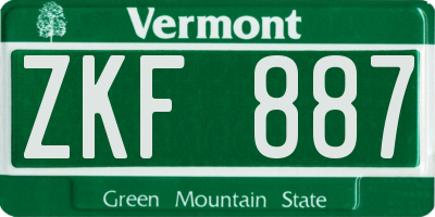 VT license plate ZKF887