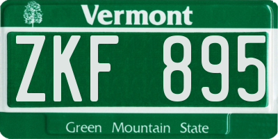 VT license plate ZKF895