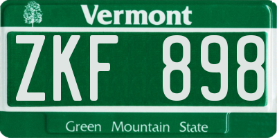 VT license plate ZKF898