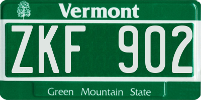 VT license plate ZKF902