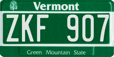 VT license plate ZKF907