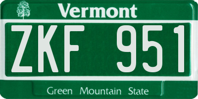 VT license plate ZKF951