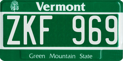 VT license plate ZKF969