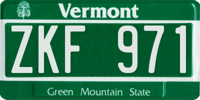 VT license plate ZKF971