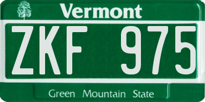 VT license plate ZKF975