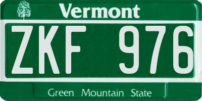 VT license plate ZKF976