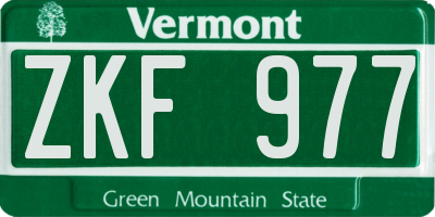 VT license plate ZKF977