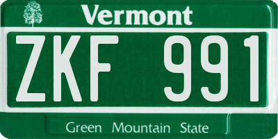 VT license plate ZKF991
