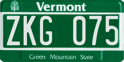 VT license plate ZKG075