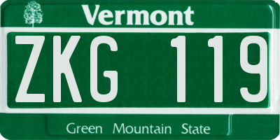 VT license plate ZKG119