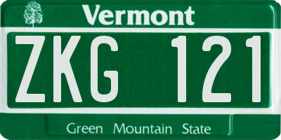 VT license plate ZKG121