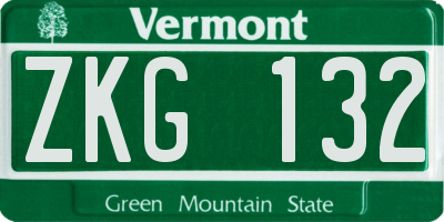 VT license plate ZKG132