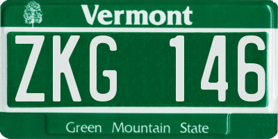 VT license plate ZKG146