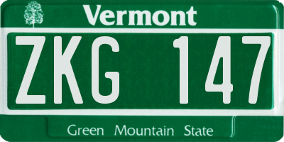 VT license plate ZKG147