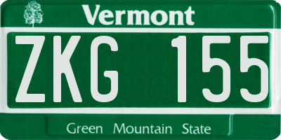 VT license plate ZKG155