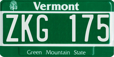 VT license plate ZKG175
