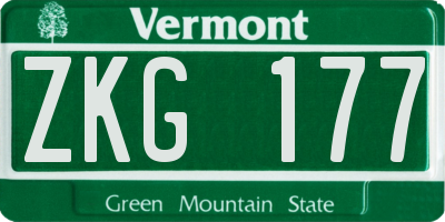 VT license plate ZKG177