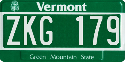 VT license plate ZKG179