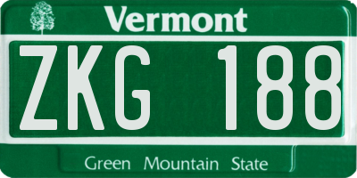 VT license plate ZKG188