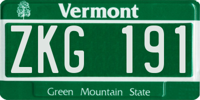 VT license plate ZKG191