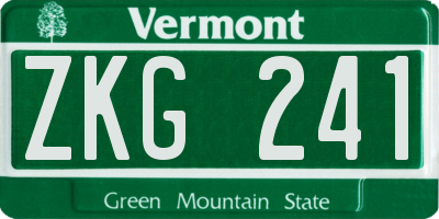 VT license plate ZKG241