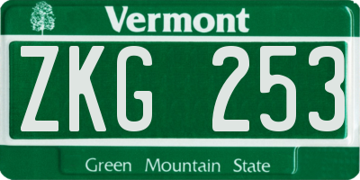 VT license plate ZKG253