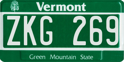 VT license plate ZKG269