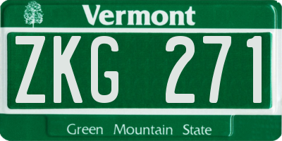 VT license plate ZKG271