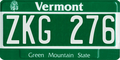 VT license plate ZKG276