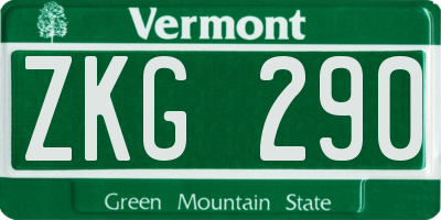 VT license plate ZKG290