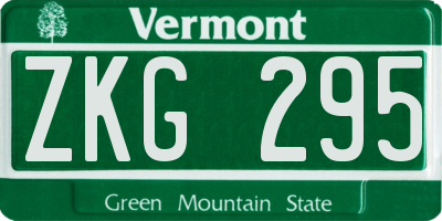 VT license plate ZKG295