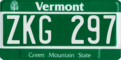 VT license plate ZKG297