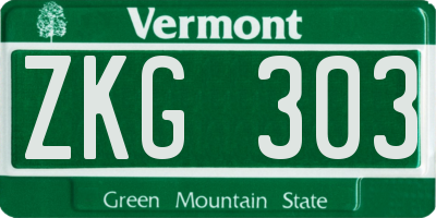 VT license plate ZKG303
