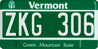 VT license plate ZKG306