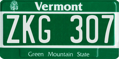 VT license plate ZKG307