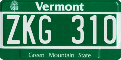 VT license plate ZKG310