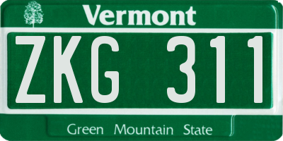 VT license plate ZKG311