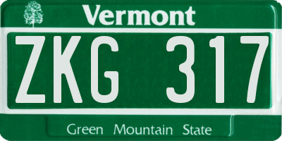 VT license plate ZKG317