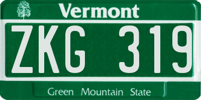 VT license plate ZKG319