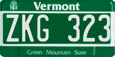 VT license plate ZKG323