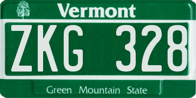 VT license plate ZKG328